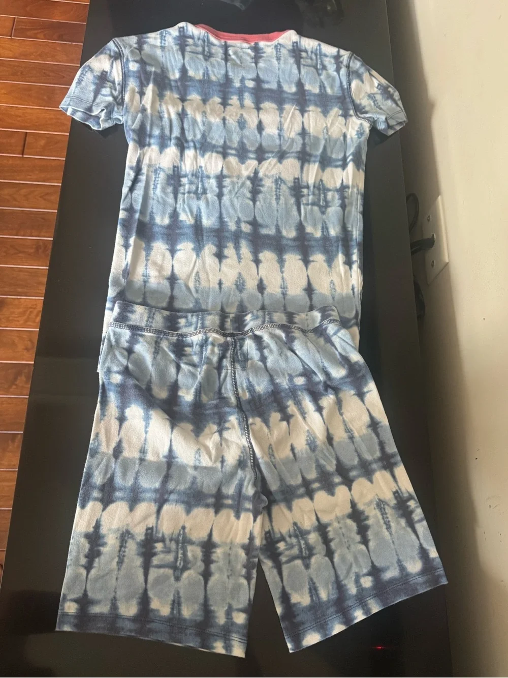 Kids Crewcuts Blue Tie-Dye Two-Piece pajamas Set with Orange Trim